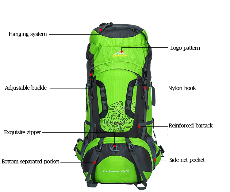 AoLuHeng 80L Outdoor Rugzak Unisex Reizen multifunctionele Klimmen Wandelen rugzak Grote Capaciteit Mountain Rugzak camping