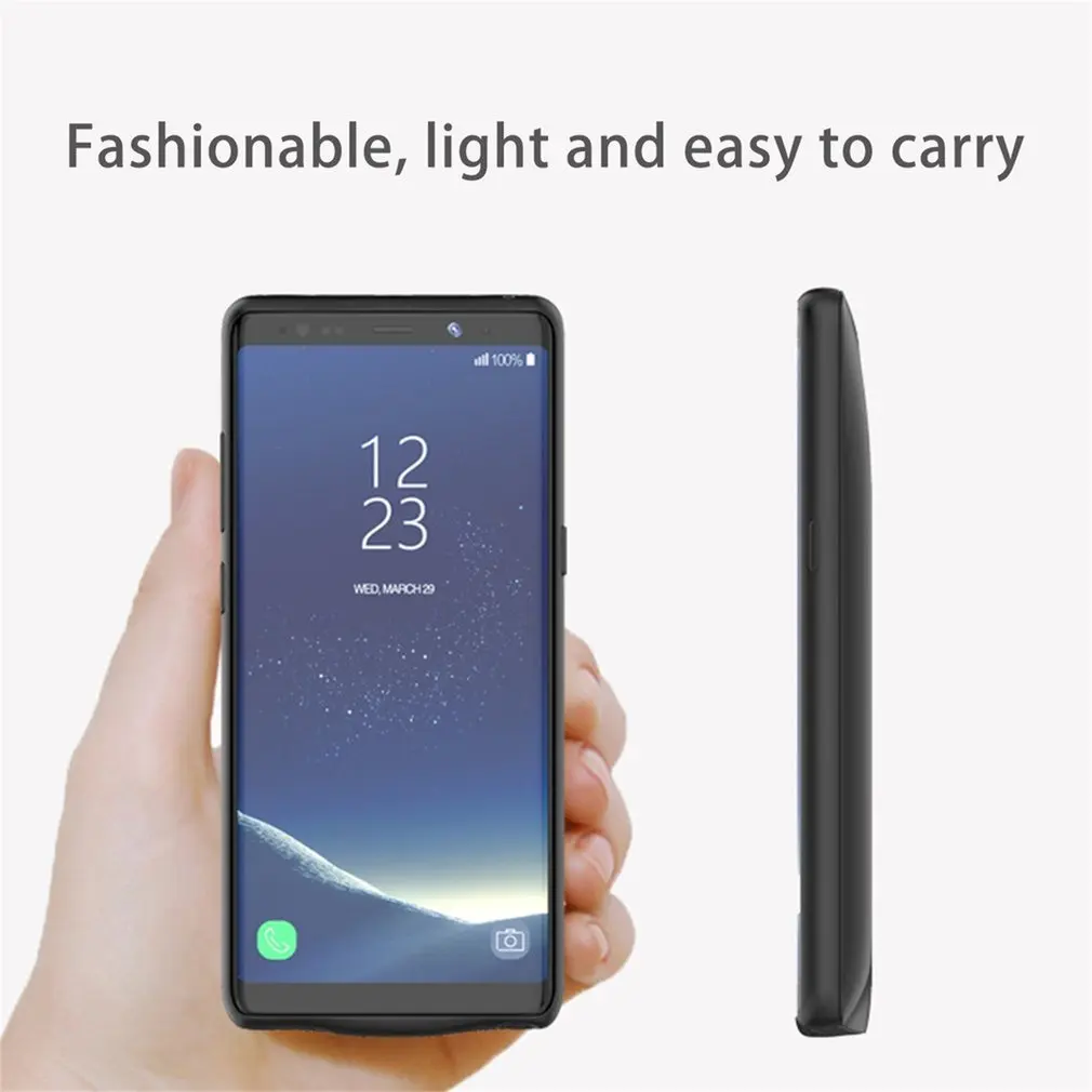 Портативный внешний аккумулятор для samsung Note 8, перезаряжаемый внешний зарядный чехол, ABS, TPU, 5500 мА/ч, большая емкость, запасная батарея для телефона