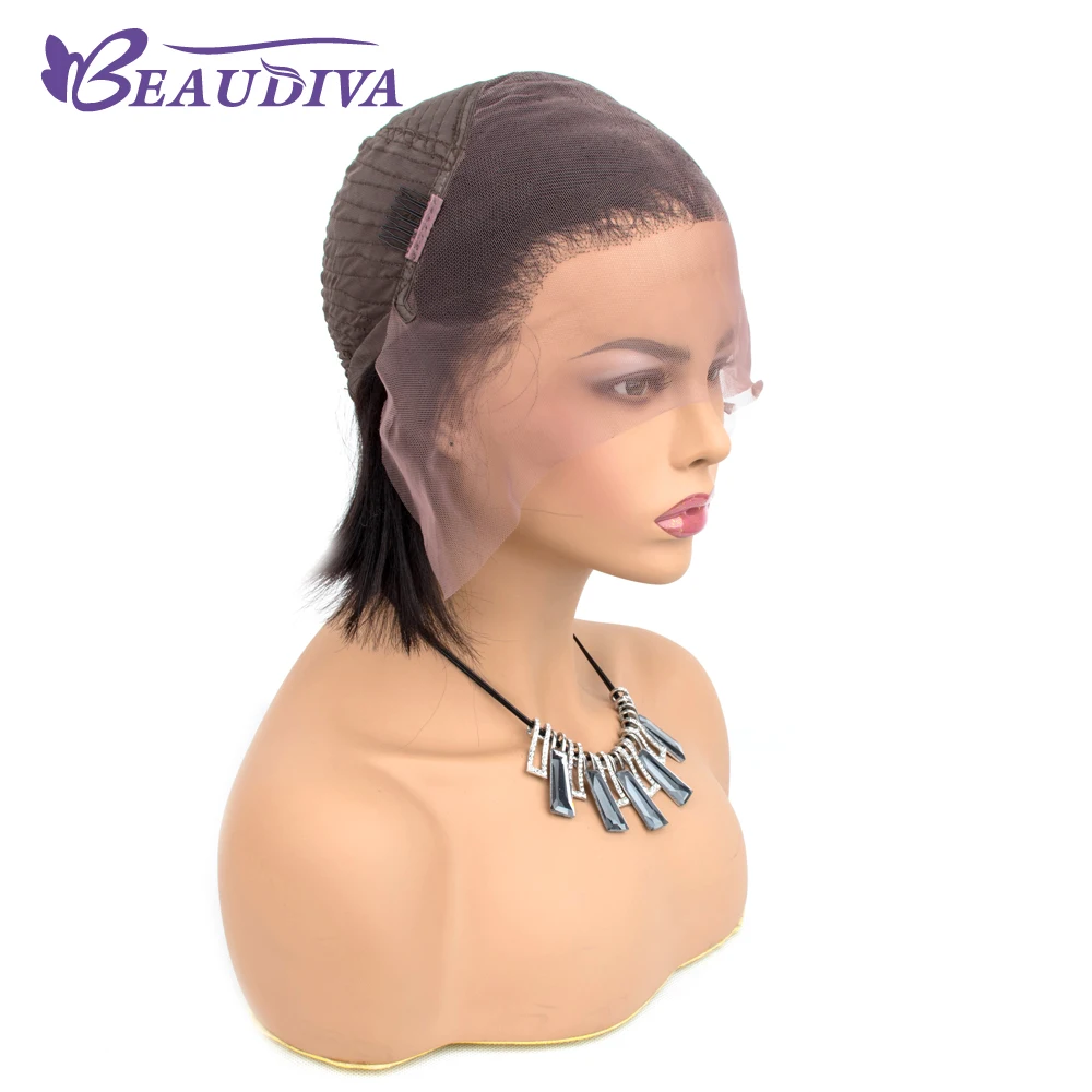 Короткие парики из натуральных волос на кружеве боб парик для черных женщин 12 дюймов Beaudiva перуанские парики из натуральных волос