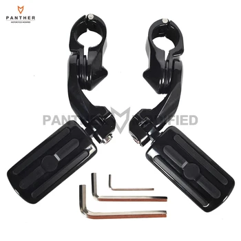 

Black 1.25" 32mm Adjustable angle Motorcycle Foot Pegs Moto Foot Rest case for Harley Touring Softail Dyna Sportster