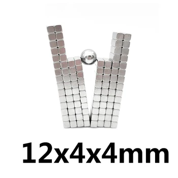 

100~1000pcs 12x4x4 Block Powerful Magnet sheet Super Neodymium Magnet 12mmx4mmx4mm N35 Stong NdFeB Permanent Magnet Square12*4*4