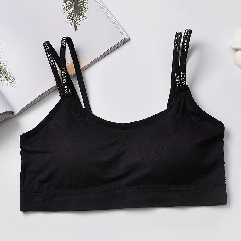 Teenage girl Thin Shoulder Seamless Sports Wrapped Chest Sling Ladies Vest Removable Sponge Pad Moisture Wicking Underwear