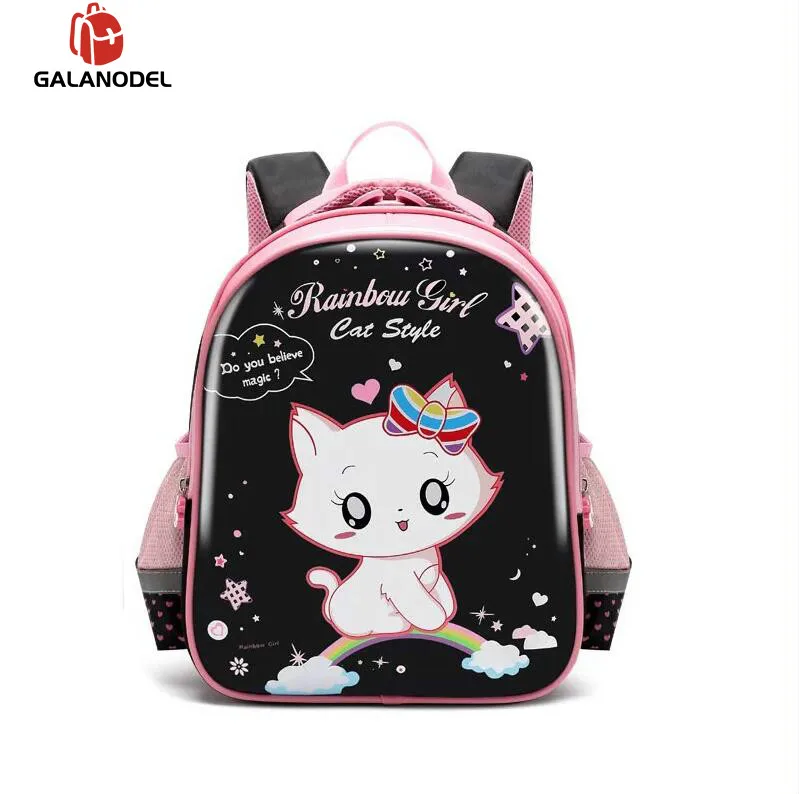 Вырезанная кошка школьная сумка для девочек с мультяшным рисунком Рюкзак Водонепроницаемый Нейлон Детская сумка Mochila Infantil рюкзак - Цвет: Small