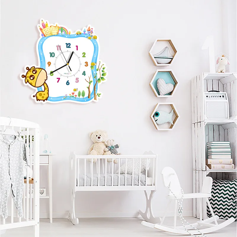 Cartoon Giraffe Wall Clock Creative Bedroom Personality Fashion Wall Watch Creative Cute Living Room Simple Mute Quartz Clock