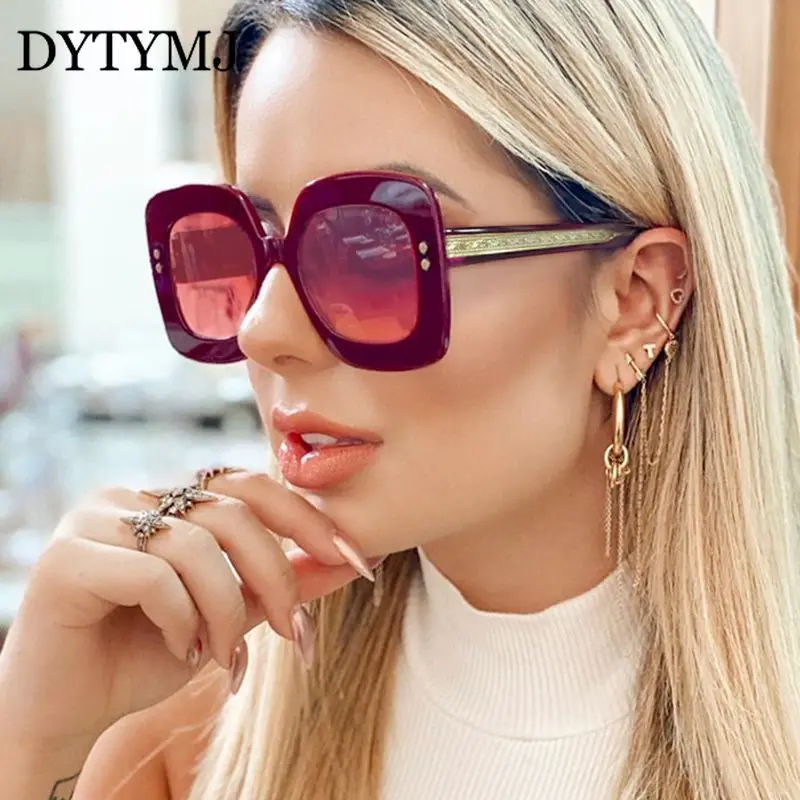 

DYTYMJ Square Sunglasses Women Oversized Gradient Women Sunglasses Luxury Designer Sun Glasses Women High Quality Gafas De Sol