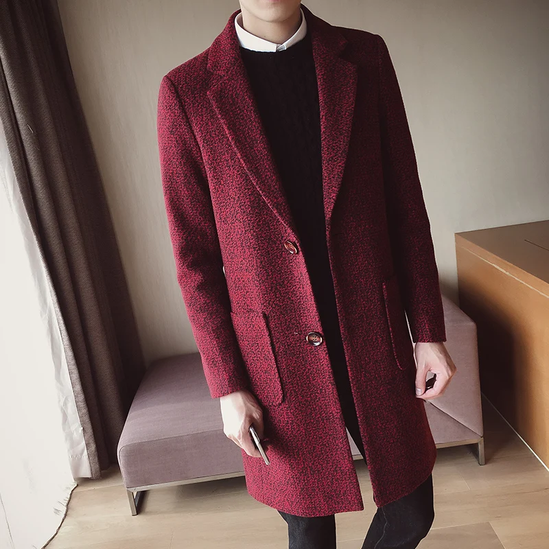 2019 Fast Shipping New style Fashion Men leisure Woolen cloth Jackets Buckle Men Long Coat With Belt single-breasted Trench Coat 2019 Fast Shipping New style Fashion Men leisure Woolen cloth Jackets Buckle Men Long Coat With Belt single-breasted Trench Coat