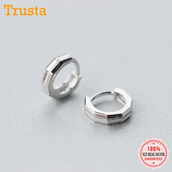 

Trusta 100% 925 Sterling Silver Hoop Geometric Ear Cuff Clip on Earrings For Women Girl Without Piercing Earings Jewelry DS486