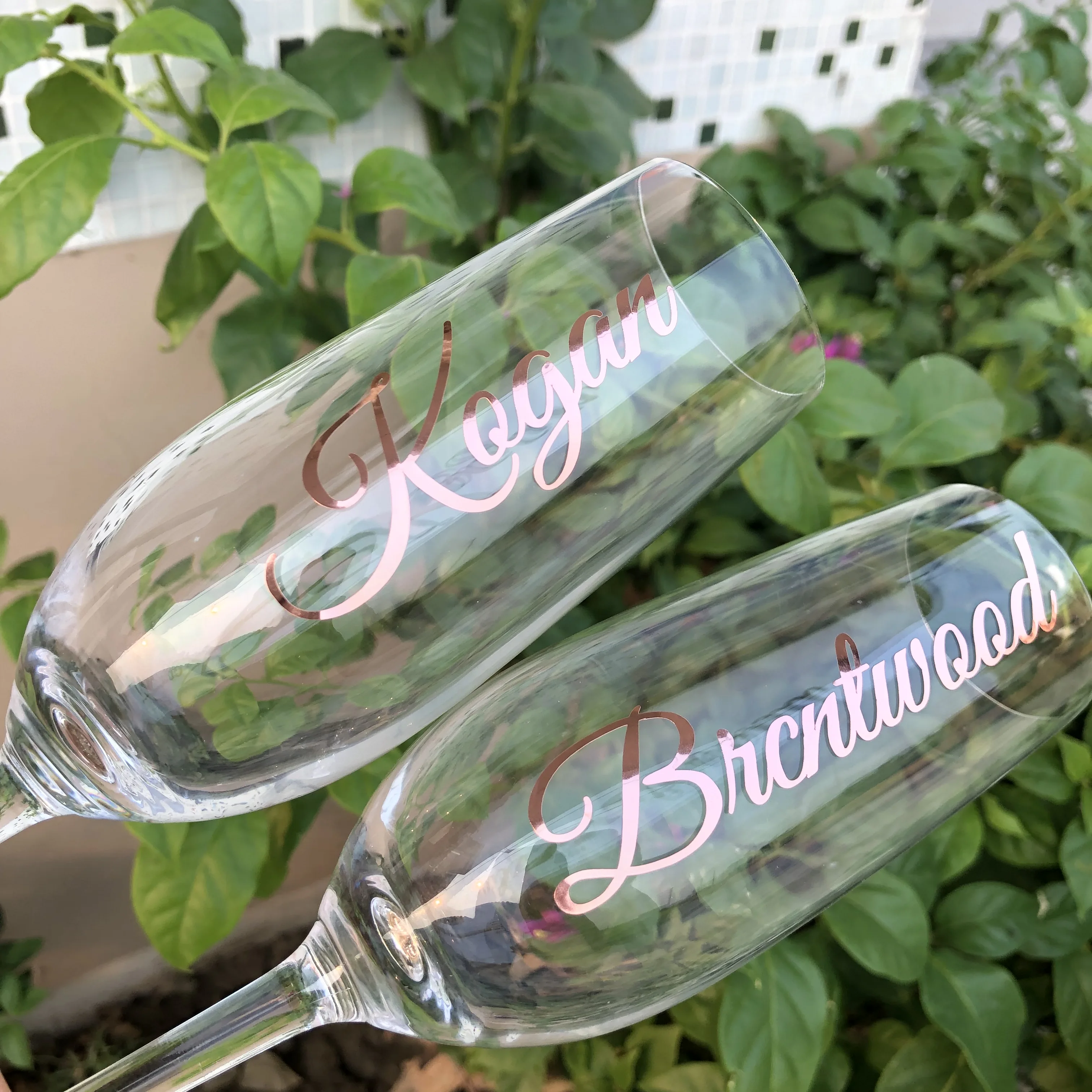 Wine Champagne Glass BRIDAL PARTY PERSONALISED WEDDING GLASS NAME STICKERS 