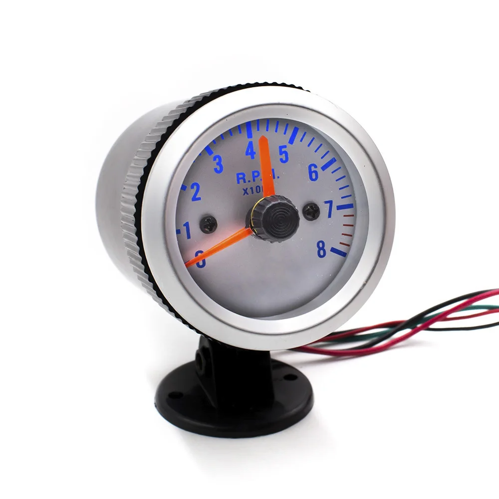 CNSPEED 52 мм тахометр об/мин автомобильный Измеритель+ держатель для стручки 0~ 8000 об/мин Метр белый светодиодный светильник индикатор контроль измеритель XS100030