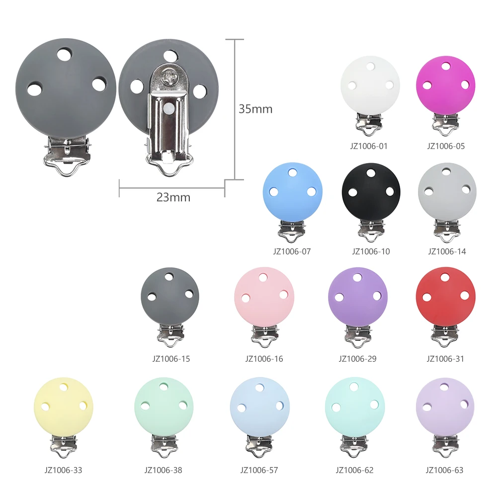 Pacifier Clip 3pcs Round DIY Baby Dummy Chain Nipple Holder Soother Nursing Teething Toy Silicone