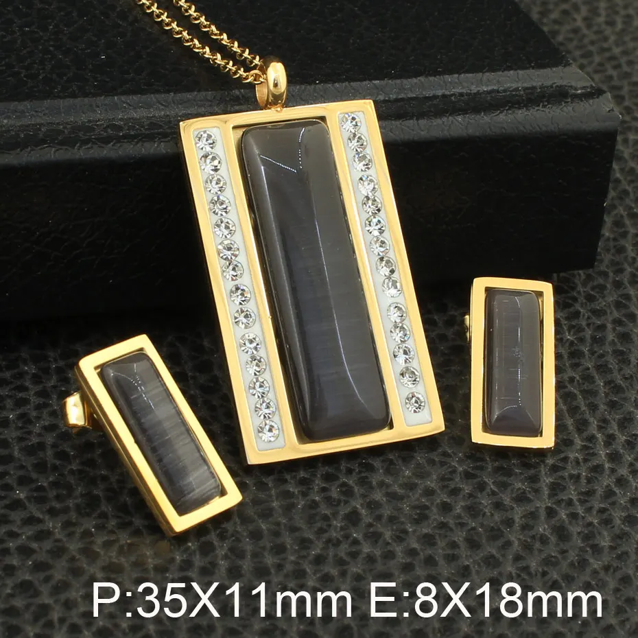 2 Colors Stainless Steel Jewelry Necklace Stud Earrings Sets Supernova Sales for Women SEDZDUBC | Украшения и аксессуары
