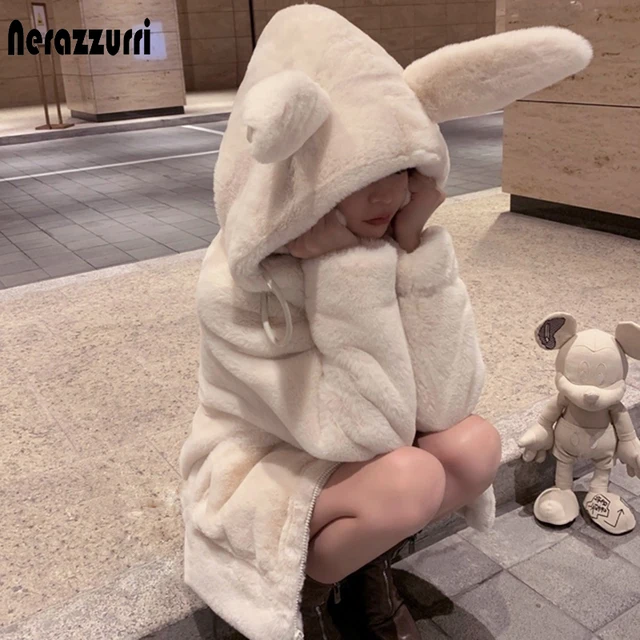 Kawaii Fluffy Bunny Ears Jacket 2