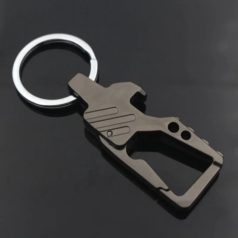 

6pcs/set Metal Car Auto Keychains Anti-scratch Multi Key Chain Bottle Opener Snap Hook With Key Ring Outdoor Tool