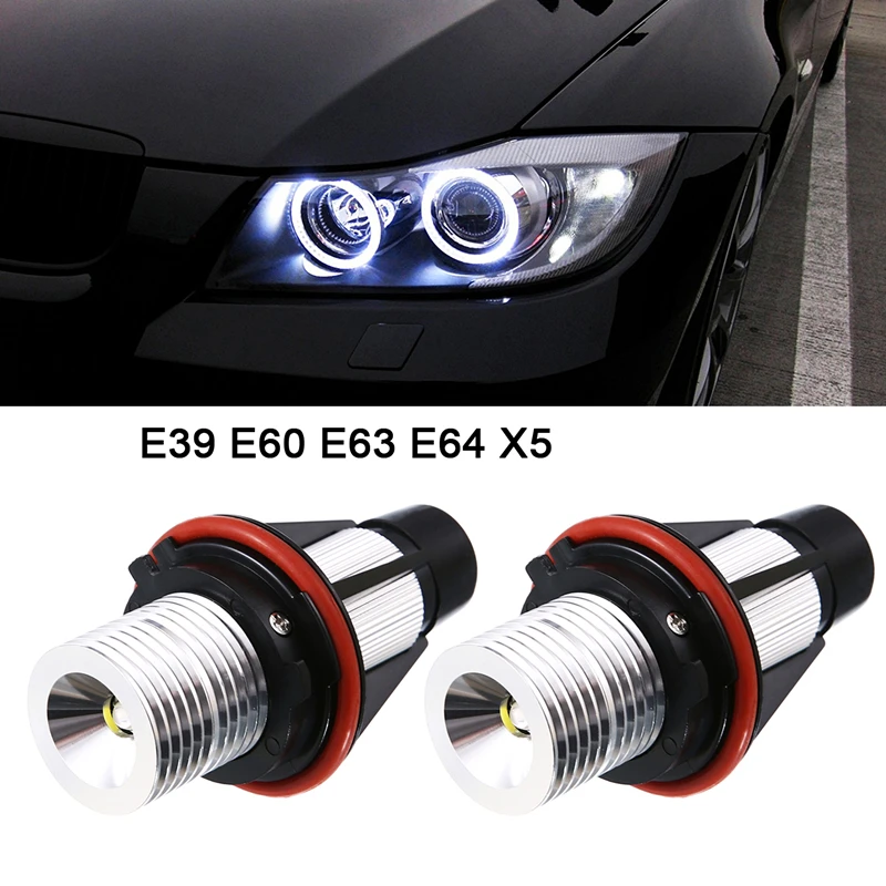 Angel Eyes 2pcs Dc 12v 10w 1000lm Car Led Halo Ring Marker Bulbs Light