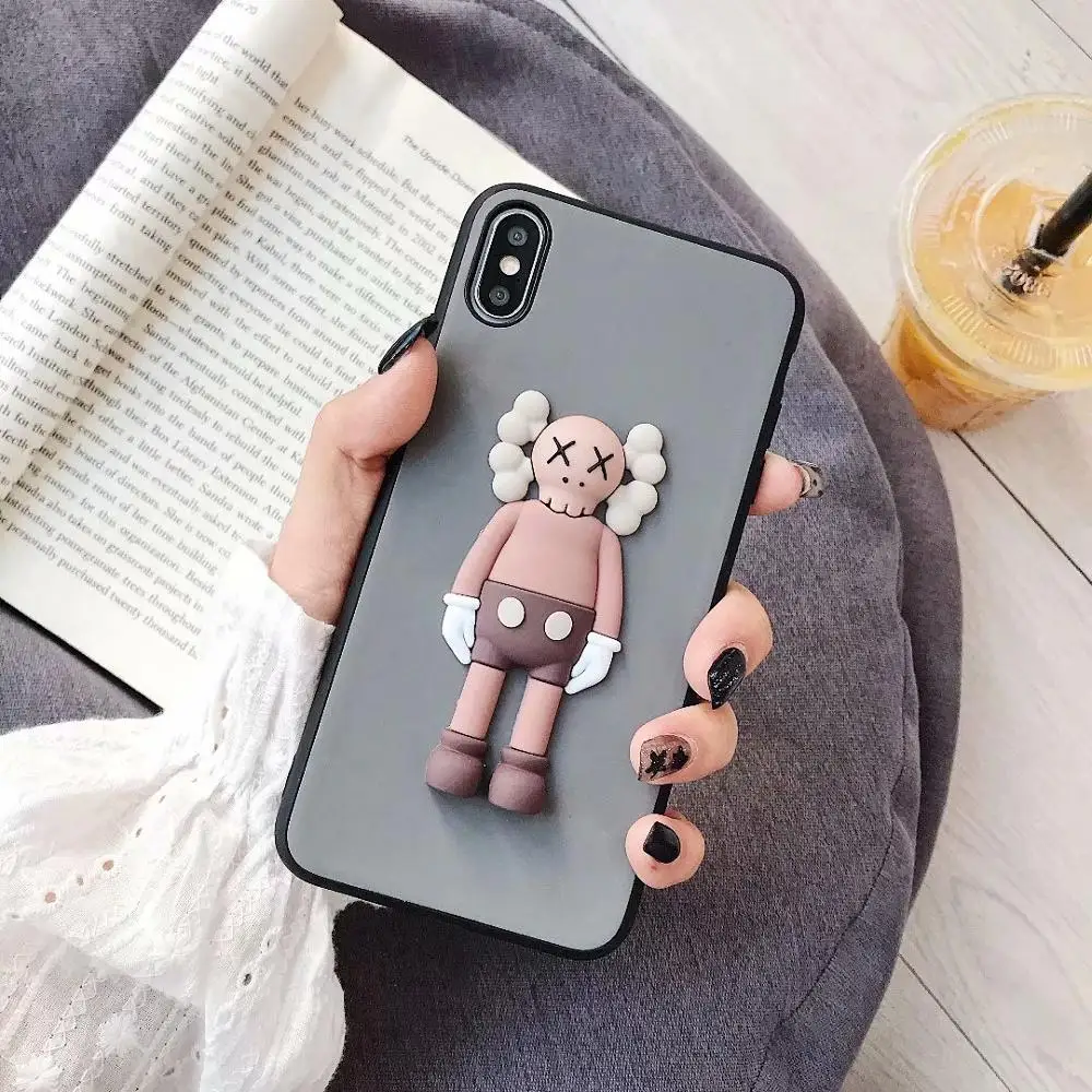 

Phone Case 3D Kaw Bear Personality For iPhone 6 7 8 Plus X 11 Pro XS MAX XR 2019 Cover Fashion Comic Cartoon Student ins Cases