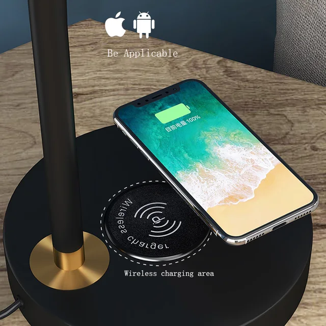 Modern style creative adjustable wireless charging desk lamp Table lamps for bedroom 4