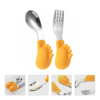 

1 Set Toddler Utensils Baby Spoons Fork Essentials Kiddy Cutlery Forks