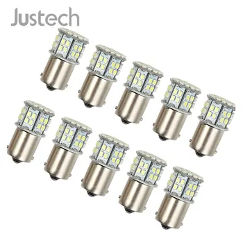 

Justech 10pcs Cool White 1156 SMD Light DC 12V 3W Side light Reverse Light Corner Light Parking Light and Stop Light