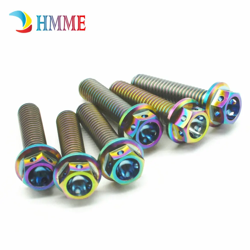 Titanium bolts M6x25mm flange head multiple color  (4)