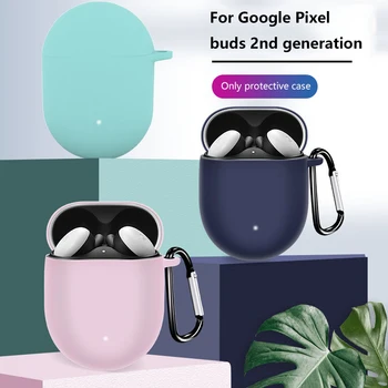 

Anti-shock Silicone Case Protective Cover For Google Pixel Buds 2 Earbuds With Carabiner Drop Proof Cover Case For Pixel Buds 2