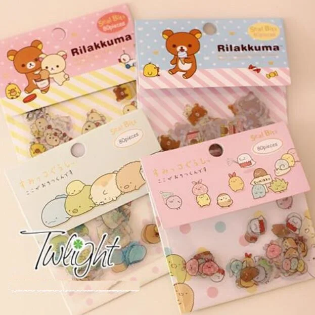 80 шт./упак. с рисунком из японского мультфильма Rilakkuma & Friends серии ПВХ