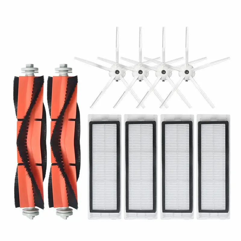 

10pcs 2*Main Brushes 4*Filter 4*5-arm Side brushes Replacements for Roborock Vacuum Cleaner Parts Accessories