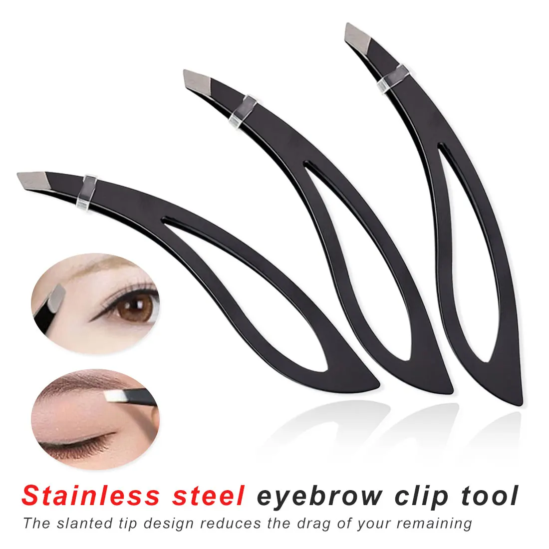 1pcs Black Convenient Effective Eyebrow clip stainless steel eyebrow clip beauty tool eyebrow tweezers Makeup Tool