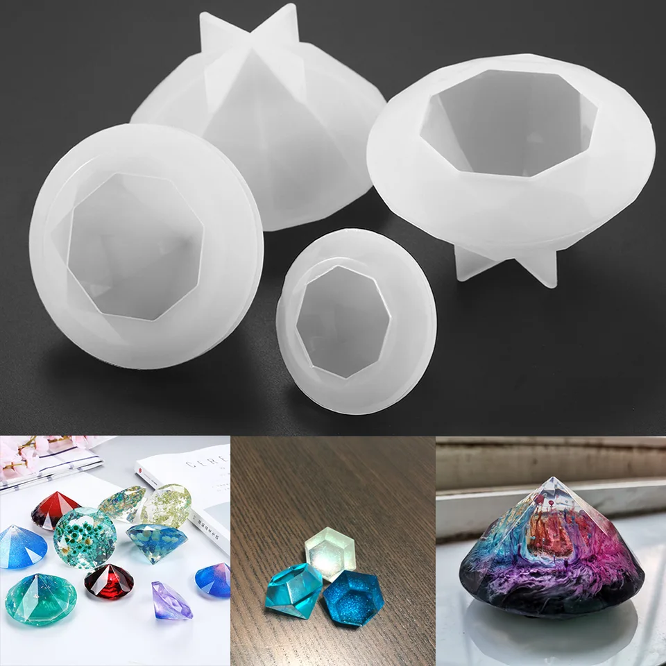 Moldes de resina epoxi cristales y diamantes Molde de silicona para resina  epoxi Set para elaboración con resina de fundición 115 partes -  México
