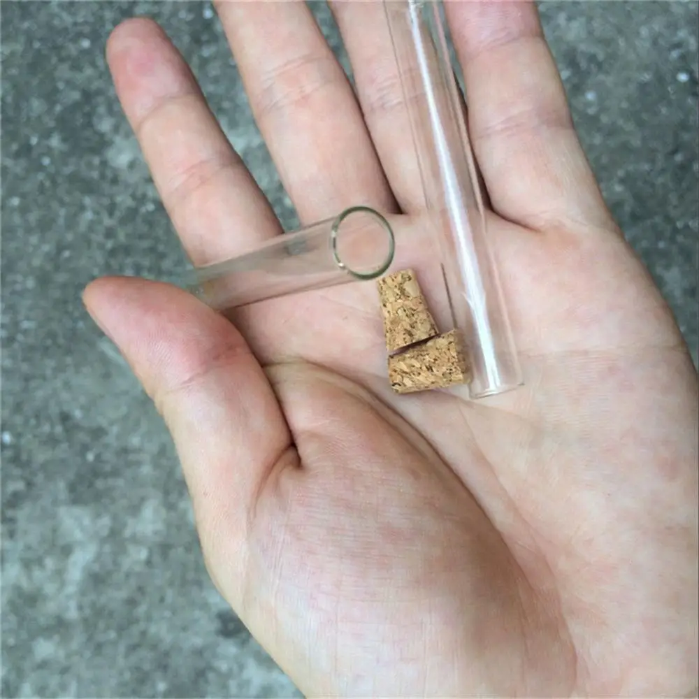 4ml 10x75mm Small Glass Test Tube Vials Jars With Corks Stopper Empty Glass Transparent Mason Jars Bottles 100pcs Free Shipping