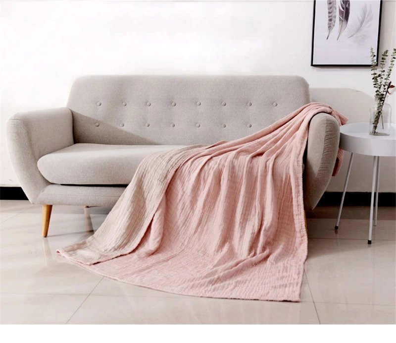 4 слоя толстое тонкое одеяло японский простой Весна Лето Хлопок охлаждающее одеяло для кровати диван полотенце одеяло плед