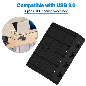 

4 Ports USB2.0 Hub Selector Sharing Switch Plug And Play Portable Keyboard KVM Box Home Office Monitor Scanner For PC Printer