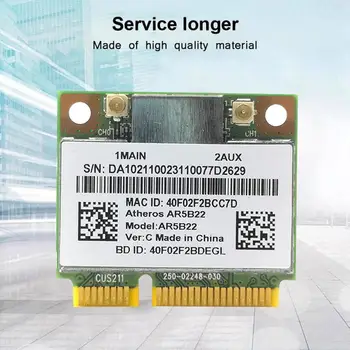 

Atheros AzureWave AR9462 AR5B22 WB222 Half Mini PCIe Wifi Wireless WLAN Card 300Mbps+Bluetooth4.0 Z5Z6