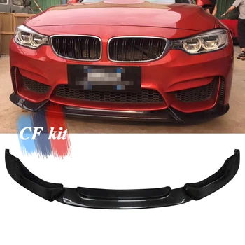 

CF Kit Real Carbon Fiber VRS Style Car Styling Front Lip Bumper Chin Spoiler for BMW F80 M3 F82 F83 M4 2014 up Original M Bumper