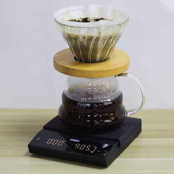 

Digital Coffee Scale 2000g/0.1g Waterproof Large LED Display Kitchen Scale with Bluetooth Connection and Coffee App USB Charging