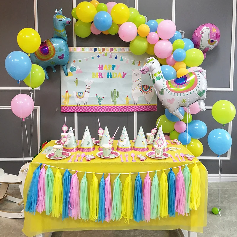 

Alpaca Theme Party Disposable Tableware Set Alpaca Llama Party Decor Kids Birthday Party Baby Shower Party Supplies