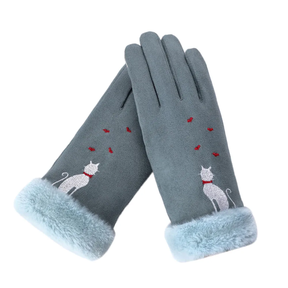 Женские зимние теплые перчатки для спорта на открытом воздухе, теплые перчатки для велоспорта, езды на велосипеде, бега на полный палец, перчатки для вождения, Элегантные Перчатки Guantes