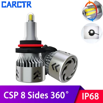 

CARCTR LED Car Headlight Bulbs H3 H7 Led H4 Lamp H11/H8/H9 9005/H10 9006 H1 Headlamp 8 Sides 60W Highlight IP68 Car Lights
