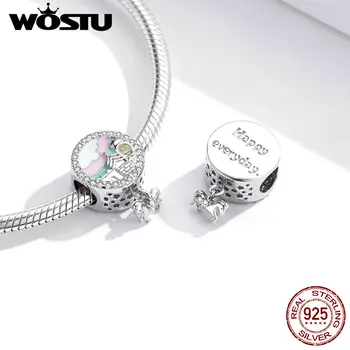 

WOSTU Fantasy Castle Charms 100% 925 Sterling Silver Round Beads Pendant Fit Original Bracelet DIY Necklace Jewelry FNC291