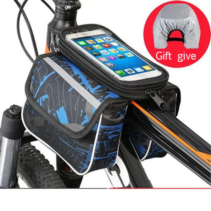 

Bicycle bag mobile phone bag mountain bike double bag saddle bag upper tube bag front beam bag bicycle accessories package