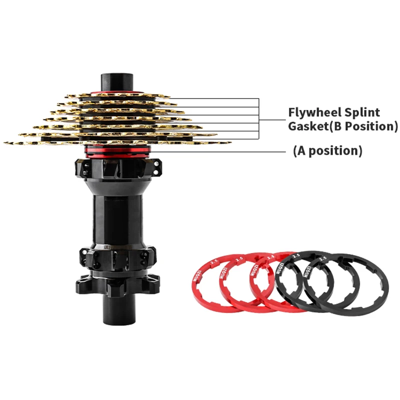 5pcs Bike Hub Washer 7 8 9 10 11 12 Speed Cassette Flywheel Spacer 1mm 1.5mm 1.85mm 2mm 2.18mm 2.35mm 2.5mm Freehub Gasket bike hub washer