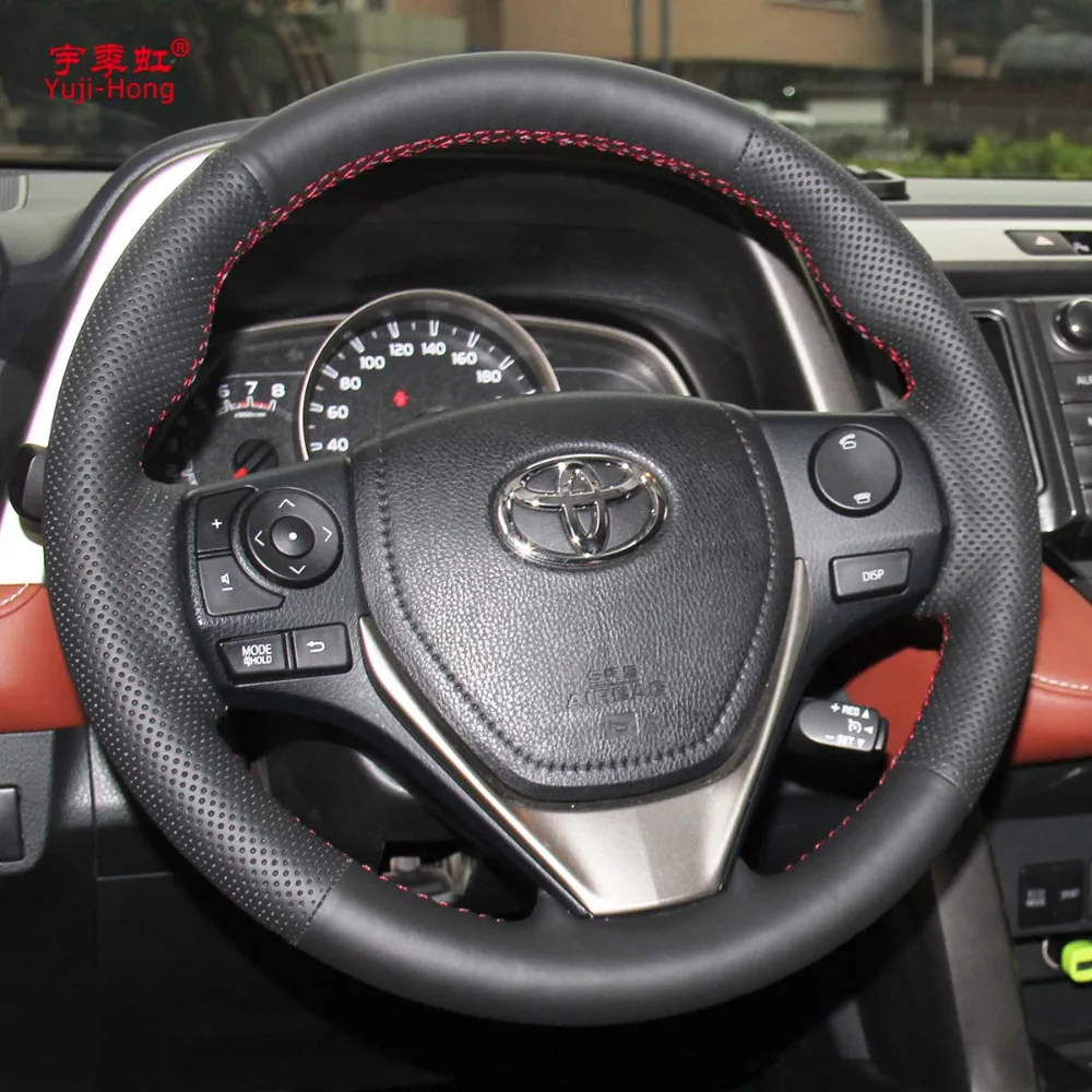 Чехлы для руля Yuji Hong чехол Toyota RAV4 Corolla 2014 2017 прошитый вручную из искусственной