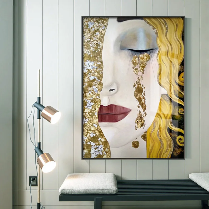 Самоотверженные картины на холсте настенные художественные принты плакаты «Золотые слезы» Густава Климта классические художественные настенные картины для гостиной
