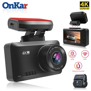 

ONKAR 4K Dash Cam Gesture Photo WiFi Car Camera Dashcam 3840*2160P 30FPS Ultra HD Real Car DVR Video Recorder 170 Wide