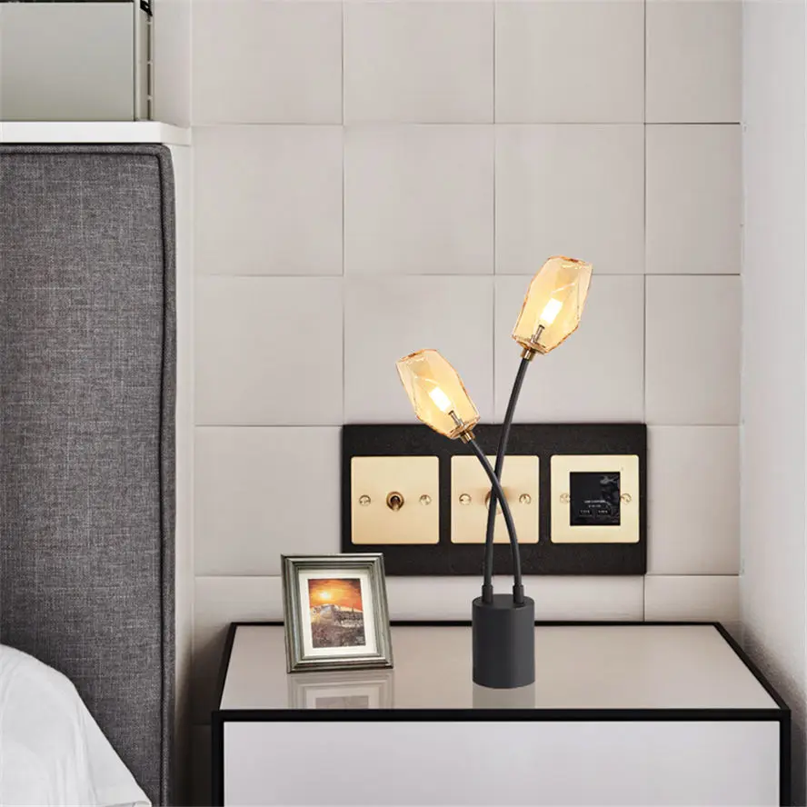 Постмодерн абстрактное стекло Роза настольная лампа для гостиной столовой