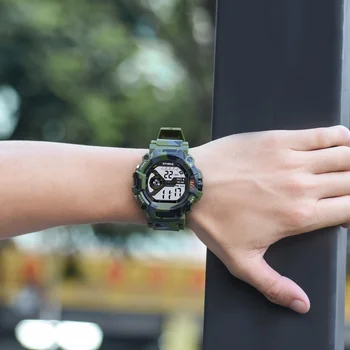 

SYNOKE Military Men Watches Sports Camouflage Waterproof Men's Wristwatches LED Electronic Clock Relogio Masculino Watch for Men