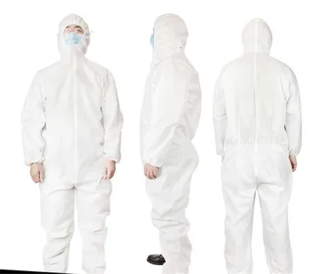 

Reusable Hood Medical Protective Overall Suit Zippper Auti-Dust Splash proof Isolation Clothing