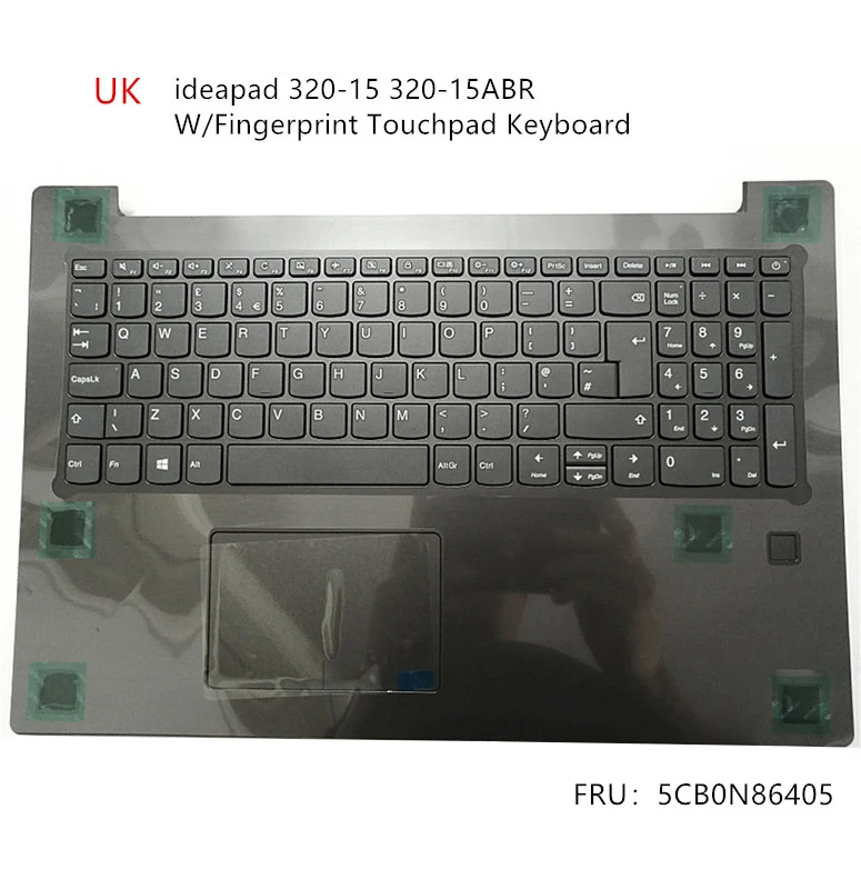 

Новинка для ideapad 320-15 320-15ABR чехол для упора для рук чехол для клавиатуры Обложка для отпечатков пальцев тачпад UK 5CB0N86405 серый
