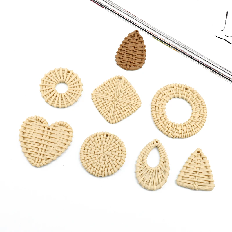 

5pcs Geometric Round Triangle Earring Resin Charms Pendant For Jewelry Findings Diy Fake Raffia Necklace Bracelet Hand Accessory