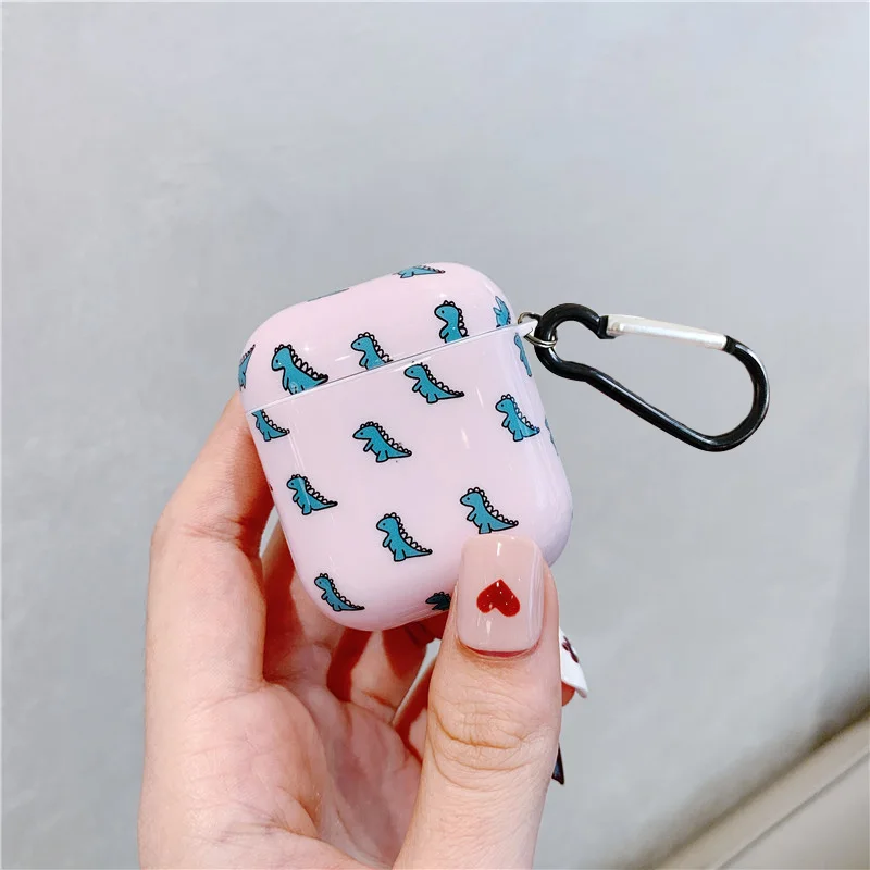 Style 2 Милый чехол с рисунком динозавра для Apple Airpods, забавная мультяшная гарнитура, зарядная коробка для airpod, Силиконовая Bluetooth сумка для наушников - Цвет: Style 2