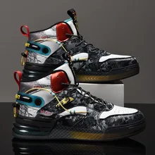 

New Trend All-match High-top Skateboarding Shoes Spring Classic Graffiti Sneakers Outdoor Comfortable Fashion Walking Sport Shoe